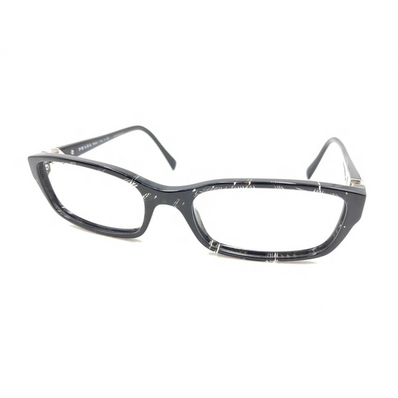Prada VPR 07N ACF-1O1 Black Clear Rectangle Eyeglasses Frames 53-17 140 Italy - Picture 8 of 12